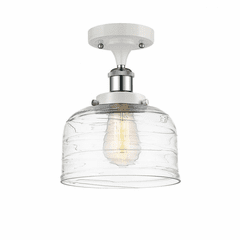 Innovations Bell LED Large Semi-Flush Mount - White & Chrome - 916-1C-WPC-G713-LED