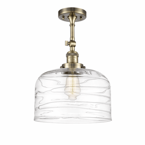 Innovations Bell LED XL Semi-Flush Mount - Antique Brass - 201F-AB-G713-L-LED