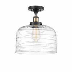 Innovations Bell LED XL Semi-Flush Mount - Black Brass - 916-1C-BAB-G713-L-LED