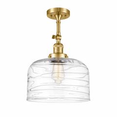 Innovations Bell LED XL Semi-Flush Mount - Satin Gold - 201F-SG-G713-L-LED