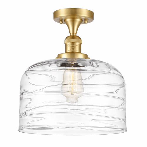 Innovations Bell LED XL Semi-Flush Mount - Satin Gold - 517-1CH-SG-G713-L-LED