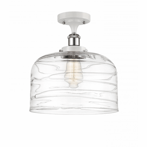 Innovations Bell LED XL Semi-Flush Mount - White & Chrome - 916-1C-WPC-G713-L-LED