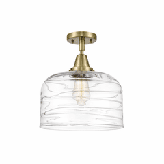 Innovations Bell X-Large 1-LT XL Flush Mount - Antique Brass - 447-1C-AB-G713-L