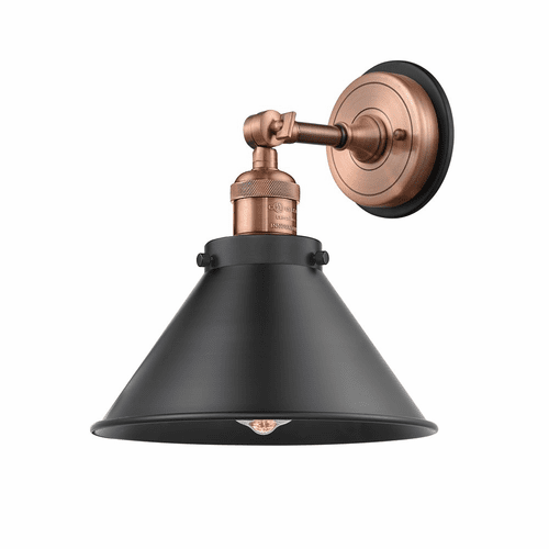 Innovations Briarcliff 1-LT Sconce - Antique Copper - 203BP-ACBK-M10-BK