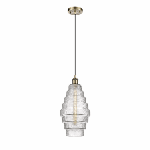 Innovations Cascade LED Mini Pendant - Antique Brass - 516-1P-AB-G672-8
