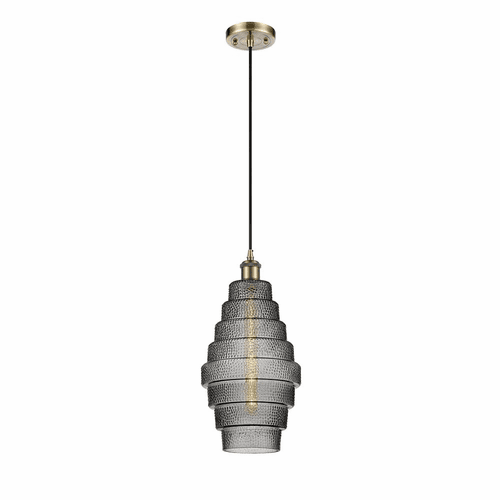 Innovations Cascade LED Mini Pendant - Antique Brass - 516-1P-AB-G673-8