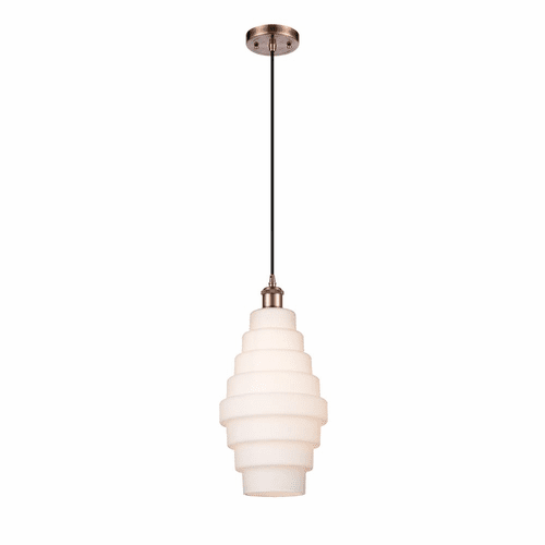 Innovations Cascade LED Mini Pendant - Antique Copper - 516-1P-AC-G671-8