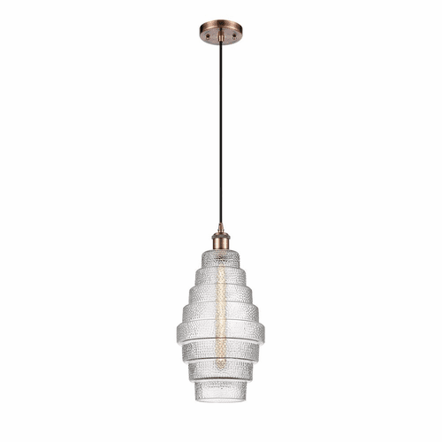 Innovations Cascade LED Mini Pendant - Antique Copper - 516-1P-AC-G672-8