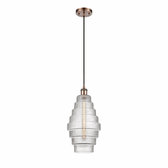 Innovations Cascade LED Mini Pendant - Antique Copper - 516-1P-AC-G672-8-LED