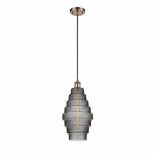 Innovations Cascade LED Mini Pendant - Antique Copper - 516-1P-AC-G673-8