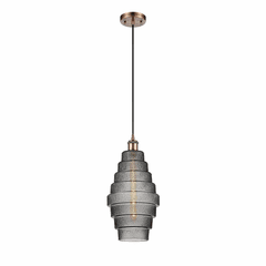 Innovations Cascade LED Mini Pendant - Antique Copper - 516-1P-AC-G673-8