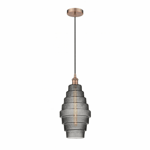 Innovations Cascade LED Mini Pendant - Antique Copper - 616-1P-AC-G673-8-LED