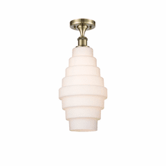 Innovations Cascade LED Semi-Flush Mount - Antique Brass - 516-1C-AB-G671-8-LED