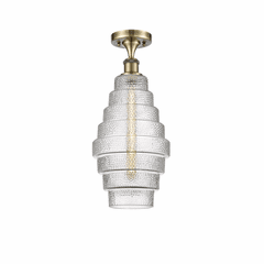 Innovations Cascade LED Semi-Flush Mount - Antique Brass - 516-1C-AB-G672-8