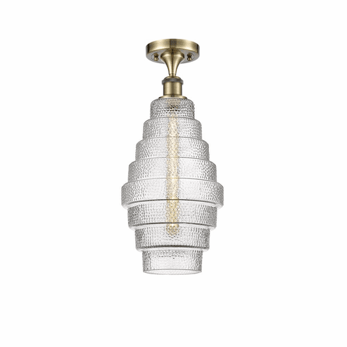 Innovations Cascade LED Semi-Flush Mount - Antique Brass - 516-1C-AB-G672-8-LED