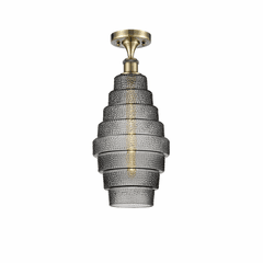 Innovations Cascade LED Semi-Flush Mount - Antique Brass - 516-1C-AB-G673-8