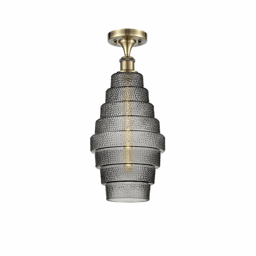 Innovations Cascade LED Semi-Flush Mount - Antique Brass - 516-1C-AB-G673-8-LED
