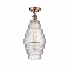 Innovations Cascade LED Semi-Flush Mount - Antique Copper - 516-1C-AC-G672-8