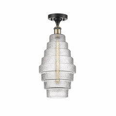 Innovations Cascade LED Semi-Flush Mount - Black Brass - 516-1C-BAB-G672-8-LED