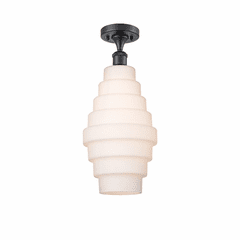 Innovations Cascade LED Semi-Flush Mount - Matte Black - 516-1C-BK-G671-8