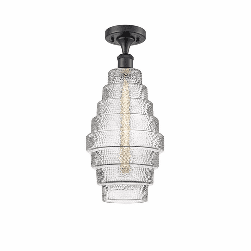 Innovations Cascade LED Semi-Flush Mount - Matte Black - 516-1C-BK-G672-8-LED