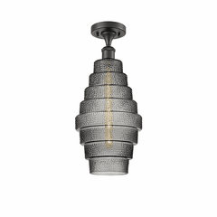 Innovations Cascade LED Semi-Flush Mount - Matte Black - 516-1C-BK-G673-8