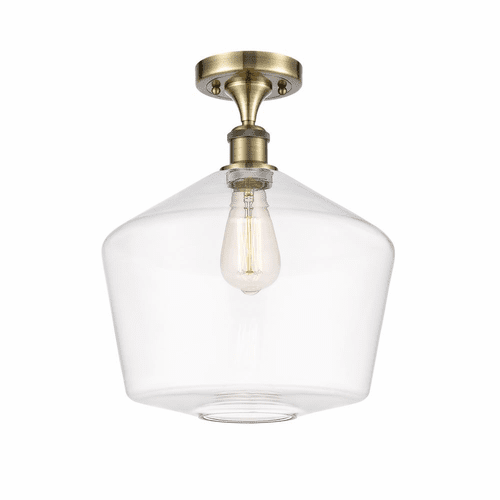 Innovations Cindyrella 1-LT Semi-Flush Mount - Antique Brass - 516-1C-AB-G652-12