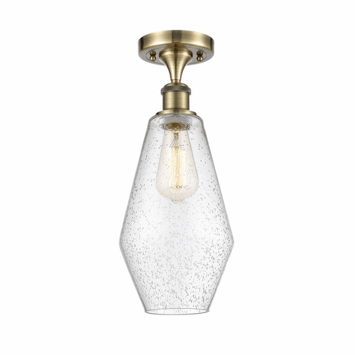 Innovations Cindyrella 1-LT Semi-Flush Mount - Antique Brass - 516-1C-AB-G654-7