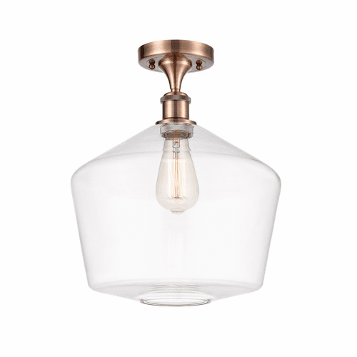 Innovations Cindyrella 1-LT Semi-Flush Mount - Antique Copper - 516-1C-AC-G652-12