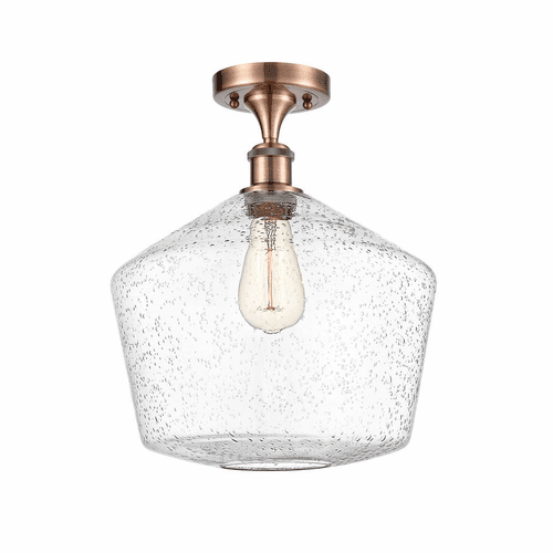 Innovations Cindyrella 1-LT Semi-Flush Mount - Antique Copper - 516-1C-AC-G654-12