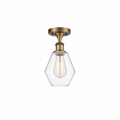 Innovations Cindyrella 1-LT Semi-Flush Mount - Brushed Brass - 516-1C-BB-G652-6