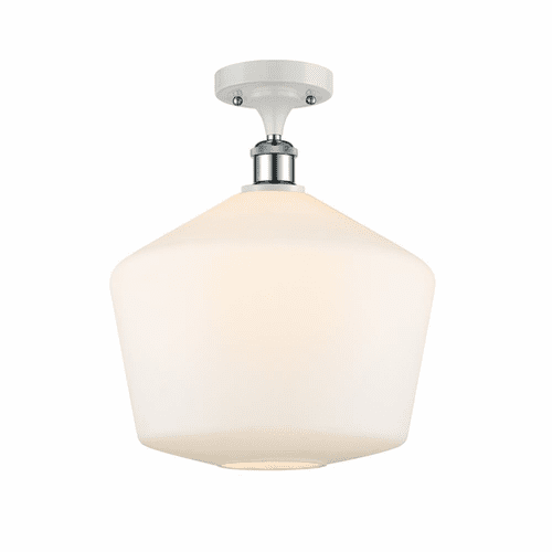 Innovations Cindyrella 1-LT Semi-Flush Mount - White & Chrome - 516-1C-WPC-G651-12