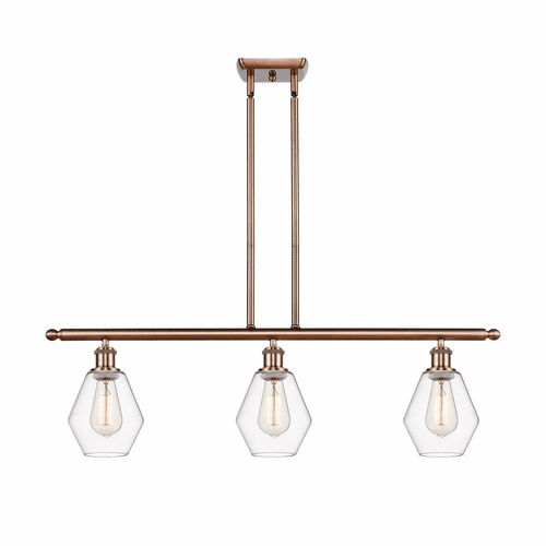 Innovations Cindyrella 3-LT Island Light - Antique Copper - 516-3I-AC-G652-6