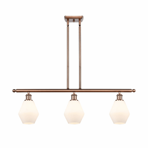 Innovations Cindyrella LED Island Light - Antique Copper - 516-3I-AC-G651-6-LED