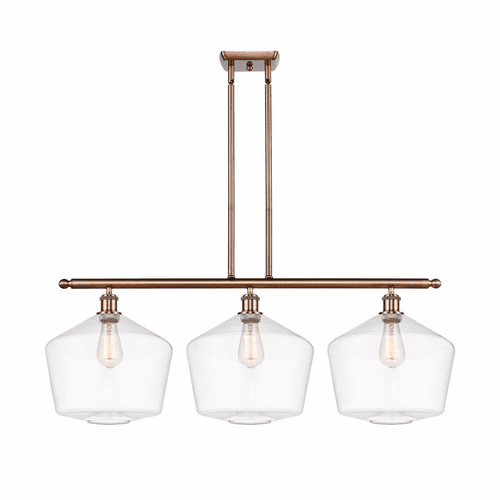 Innovations Cindyrella LED Island Light - Antique Copper - 516-3I-AC-G652-12-LED