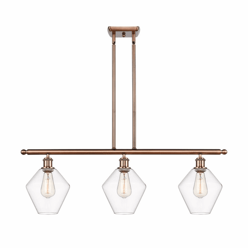 Innovations Cindyrella LED Island Light - Antique Copper - 516-3I-AC-G652-8-LED