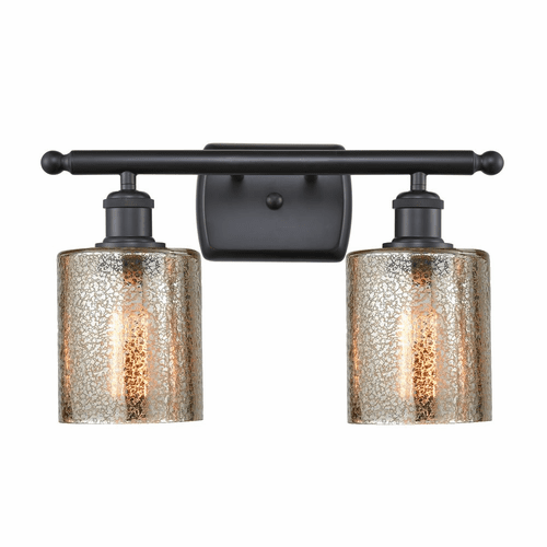 Innovations Cobbleskill 2 Light Bath Vanity Light - Matte Black - 516-2W-BK-G116