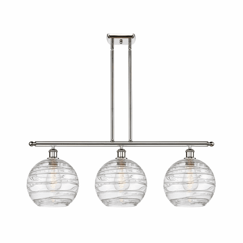 Innovations Deco Swirl 3-LT 36" LED Island Light - Polished Nickel - 516-3I-PN-G1213-10-LED