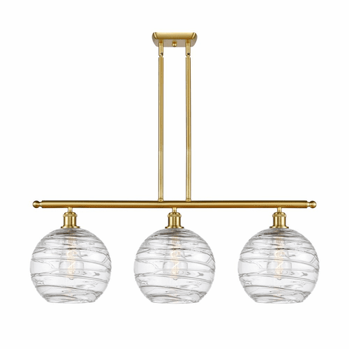 Innovations Deco Swirl 3-LT 36" LED Island Light - Satin Gold - 516-3I-SG-G1213-10-LED