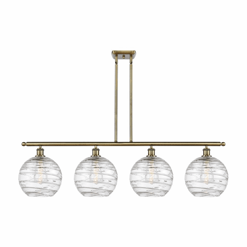Innovations Deco Swirl 4-LT 48" Island Light - Antique Brass - 516-4I-AB-G1213-10