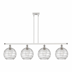 Innovations Deco Swirl 4-LT 48" LED Island Light - White and Polished Chrome - 516-4I-WPC-G1213-10-LED Innovations Deco Swirl 4-LT 48" LED Island Light - White and Polished Chrome - 516-4I-WPC-G1213-10-LED