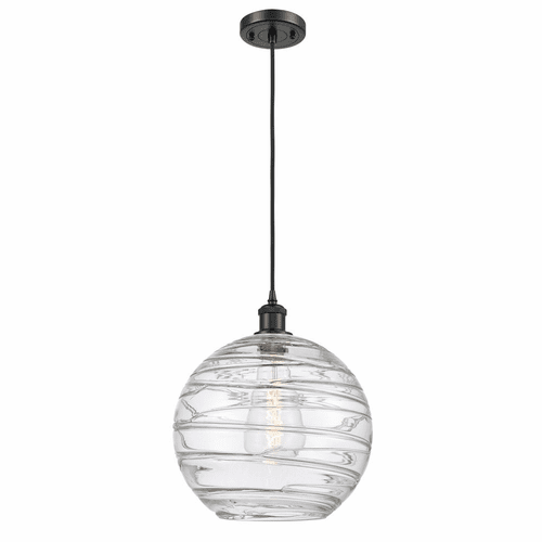Innovations Deco Swirl Mini Pendant - Matte Black - 516-1P-BK-G1213-12