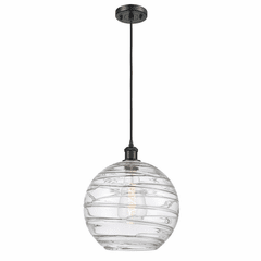 Innovations Deco Swirl Mini Pendant - Matte Black - 516-1P-BK-G1213-12