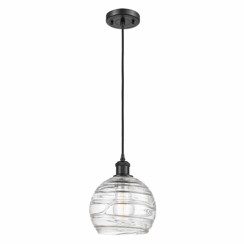 Innovations Deco Swirl Mini Pendant - Matte Black - 516-1P-BK-G1213-8