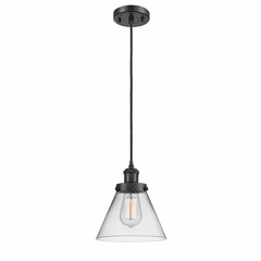 Innovations Large Cone 1-LT Mini Pendant - Matte Black - 916-1P-BK-G42