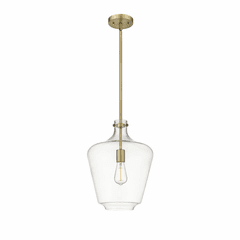 Innovations Lowell 1-LT 12" LED Mini Pendant - Brushed Brass - 493-1S-BB-G502-12-LED