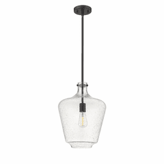 Innovations Lowell 1-LT 12" Mini Pendant - Matte Black - 493-1S-BK-G504-12