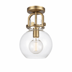 Innovations Newton 1 Light Flush Mount - Brushed Brass - 410-1F-BB-8CL