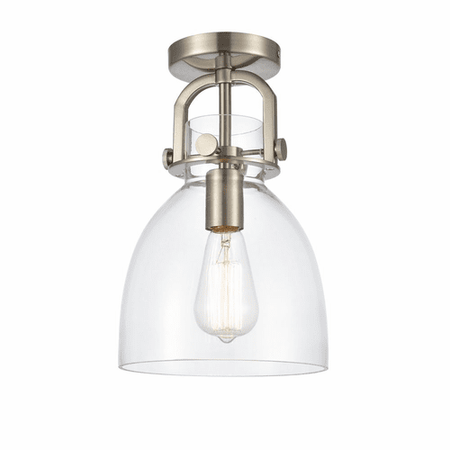 Innovations Newton 1 Light Flush Mount - Brushed Satin Nickel - 412-1F-SN-8CL