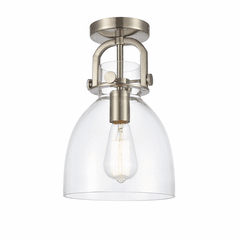 Innovations Newton 1 Light Flush Mount - Brushed Satin Nickel - 412-1F-SN-8CL